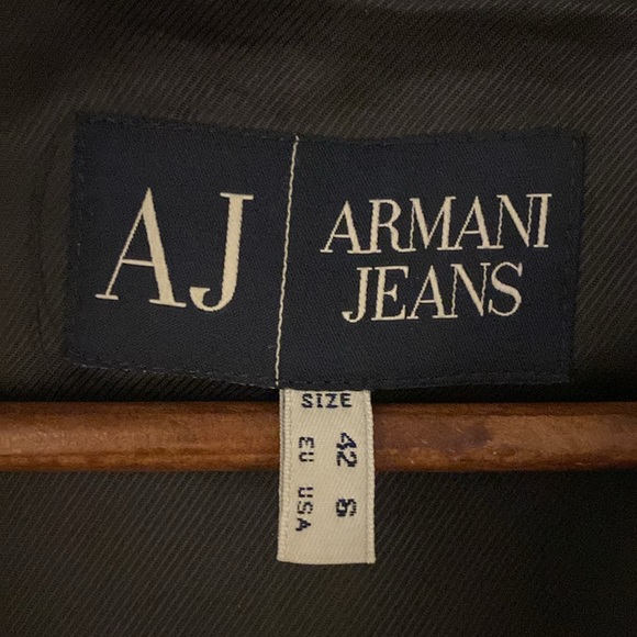 Armani Jeans 3/4 wool coat two tone grey size 8 - Picture 2 of 5